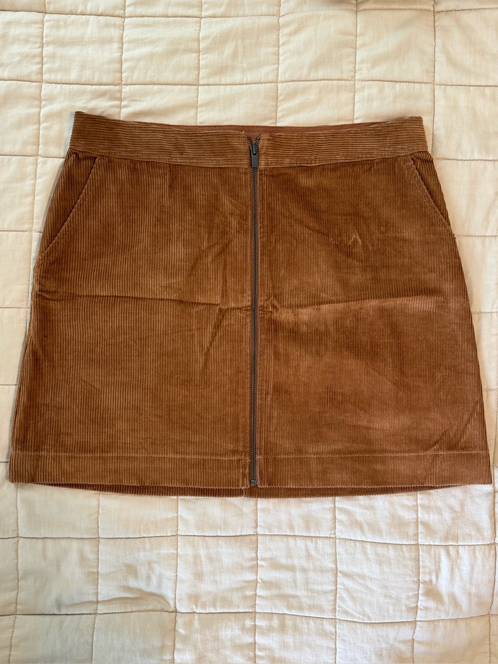 GAP Brown Corduroy Front-Zip Mini Skirt